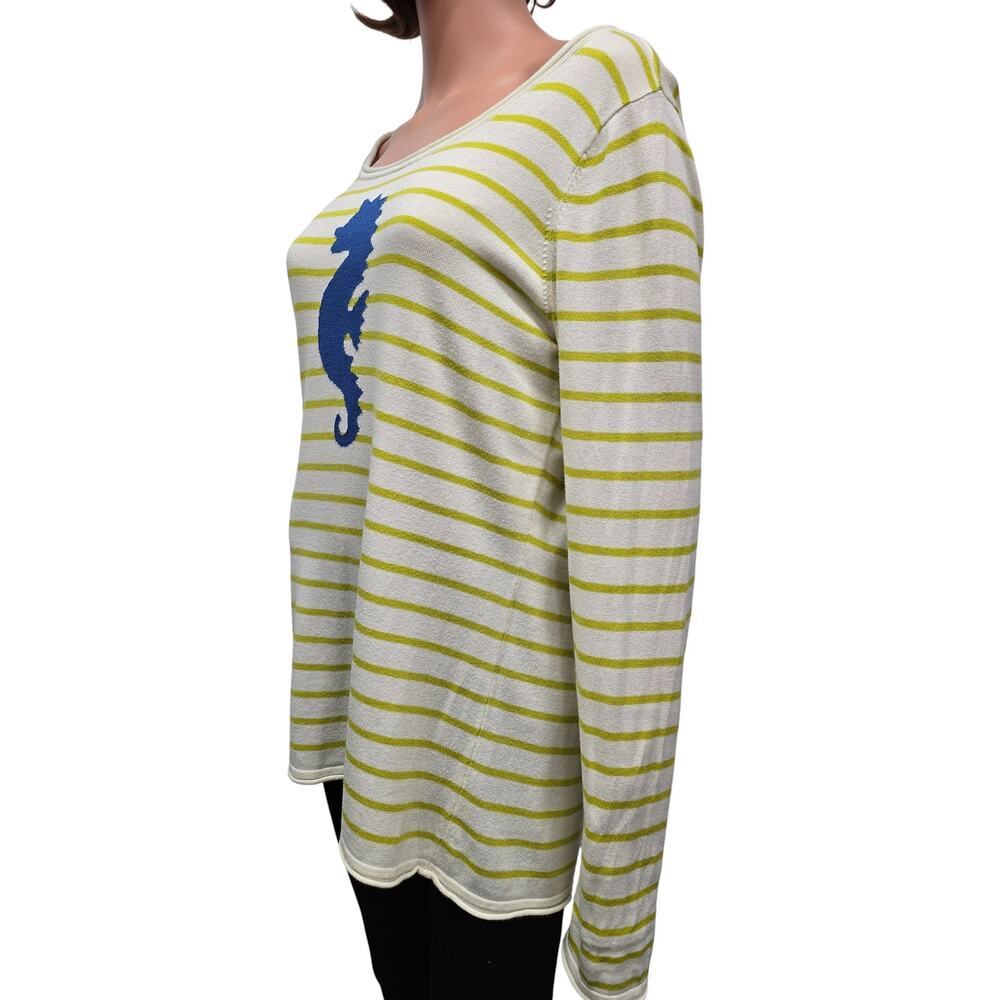 Tommy Bahama Seahorse Striped Sweater XL Crewneck Preppy Coastal Nautical - Picture 7 of 13